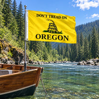 Don't Tread on Oregon Flag 3x5 displayed outdoors