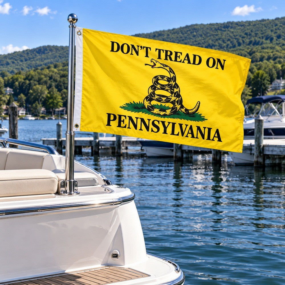 Don't Tread on Pennsylvania Flag 3x5 displayed outdoors