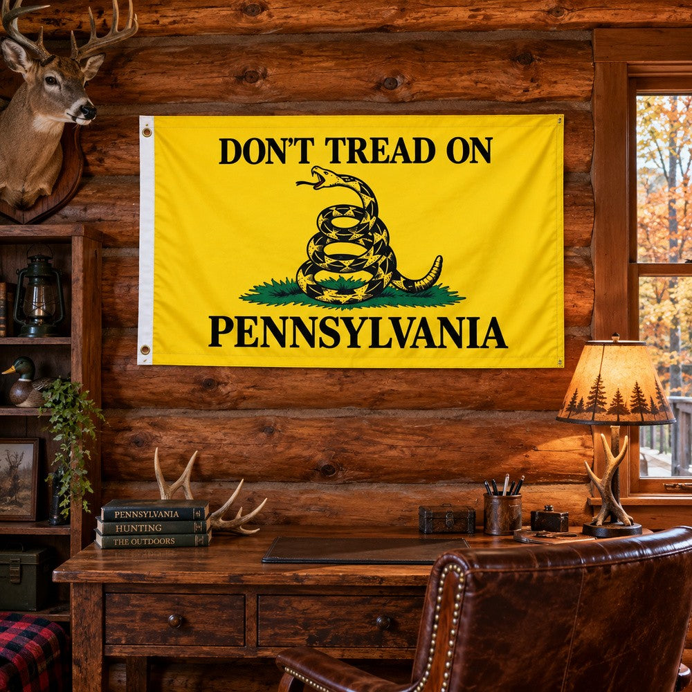 Don't Tread on Pennsylvania Flag 3x5 displayed outdoors