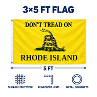 Don't Tread on Rhode Island Flag 3x5 features and size details