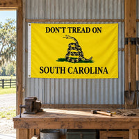 Don't Tread on South Carolina Flag 3x5 displayed outdoors