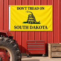 Don't Tread on South Dakota Flag 3x5 displayed outdoors