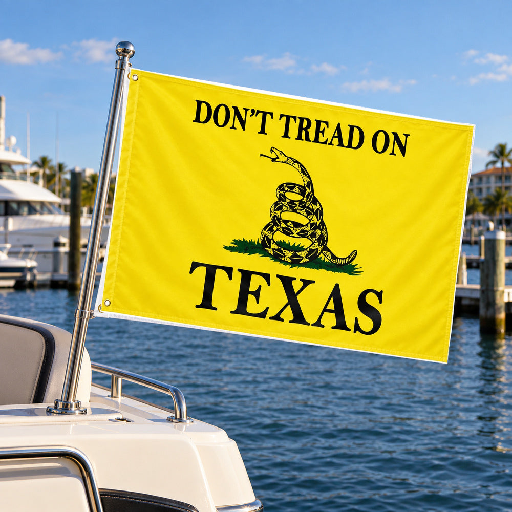Don't Tread on Texas Flag 3x5 displayed outdoors