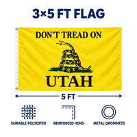 Don't Tread on Utah Flag 3x5 features and size details