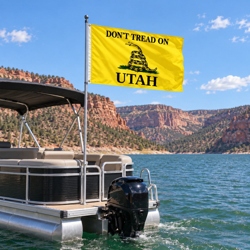 Don't Tread on Utah Flag 3x5 displayed outdoors
