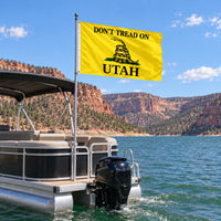 Don't Tread on Utah Flag 3x5 displayed outdoors