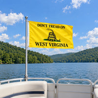 Don't Tread on West Virginia Flag 3x5 displayed outdoors