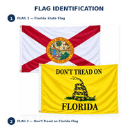 Florida State Flag and Don't Tread on Florida Flag 3x5 2-Pack features and size details