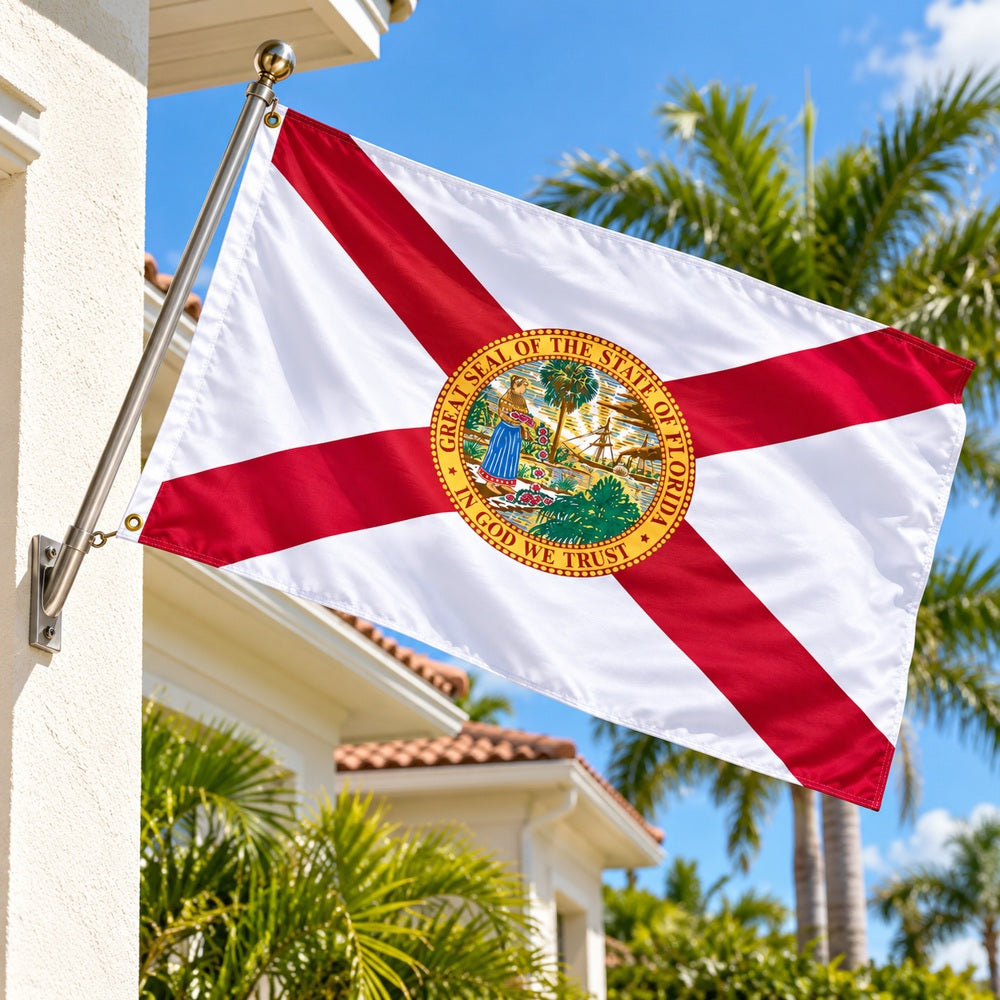 Florida State Flag 3x5 displayed outdoors