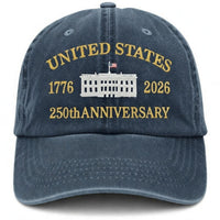 United States 250th Anniversary Hat – 1776-2026 White House Embroidered Navy Cap