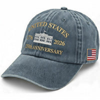 United States 250th Anniversary Hat – 1776-2026 White House Embroidered Navy Cap