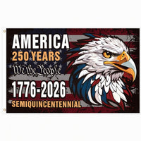 America 250 Years Patriotic Eagle Flag 1776–2026