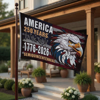 America 250 Years Patriotic Eagle Flag 1776–2026