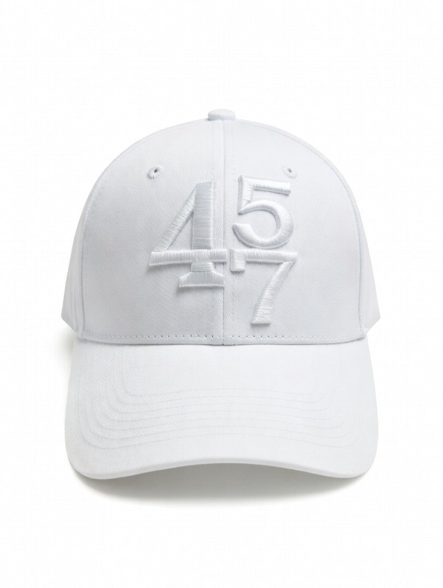 45-47 Presidential Legacy Hat - White Embroidered Baseball Cap | 45th & 47th President Commemorative