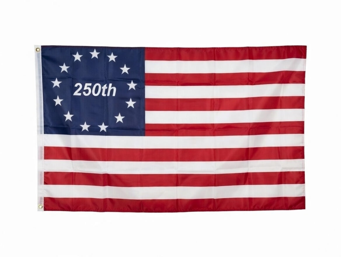 America 250th Anniversary Betsy Ross Flag | 250th Commemorative 13-Star Flag 1776-2026 | Made in USA Patriotic Decor