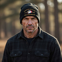 USA 250th Anniversary Beanie - 1776-2026 Patriotic Eagle Embroidered Knit Hat - America Semiquincentennial Cuffed Beanie Black