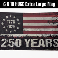 6x10 Huge 250 Years American Flag - 4 Times The Size of a Regular Flag!!! 1776-2026 Extra Large Distressed USA Banner