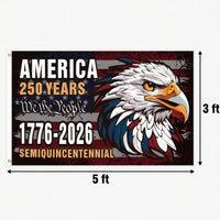 America 250 Years Patriotic Eagle Flag 1776–2026
