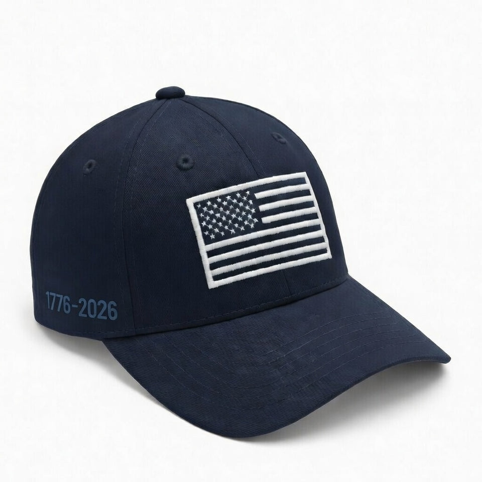 America 250th Anniversary Hat – Navy American Flag Baseball Cap