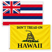 Hawaii State Flag and Don't Tread on Hawaii Flag 3x5 2-Pack