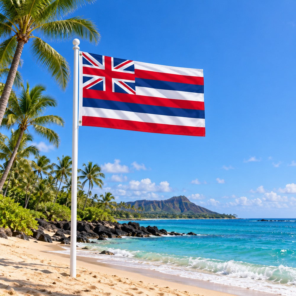 Hawaii State Flag 3x5 displayed outdoors