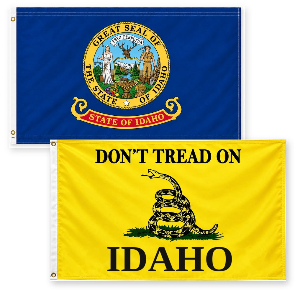 Idaho State Flag and Don't Tread on Idaho Flag 3x5 2-Pack
