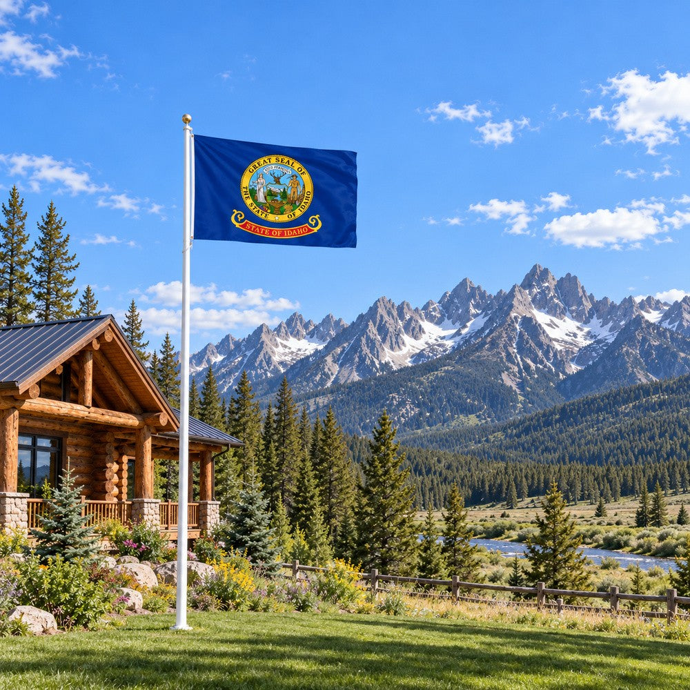 Idaho State Flag 3x5 displayed outdoors