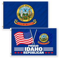 Idaho State Flag and Proud Idaho Republican Flag 3x5 2-Pack