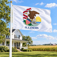 Illinois State Flag 3x5 displayed outdoors