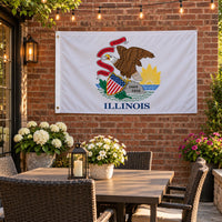 Illinois State Flag 3x5 displayed outdoors