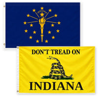 Indiana State Flag and Don't Tread on Indiana Flag 3x5 2-Pack