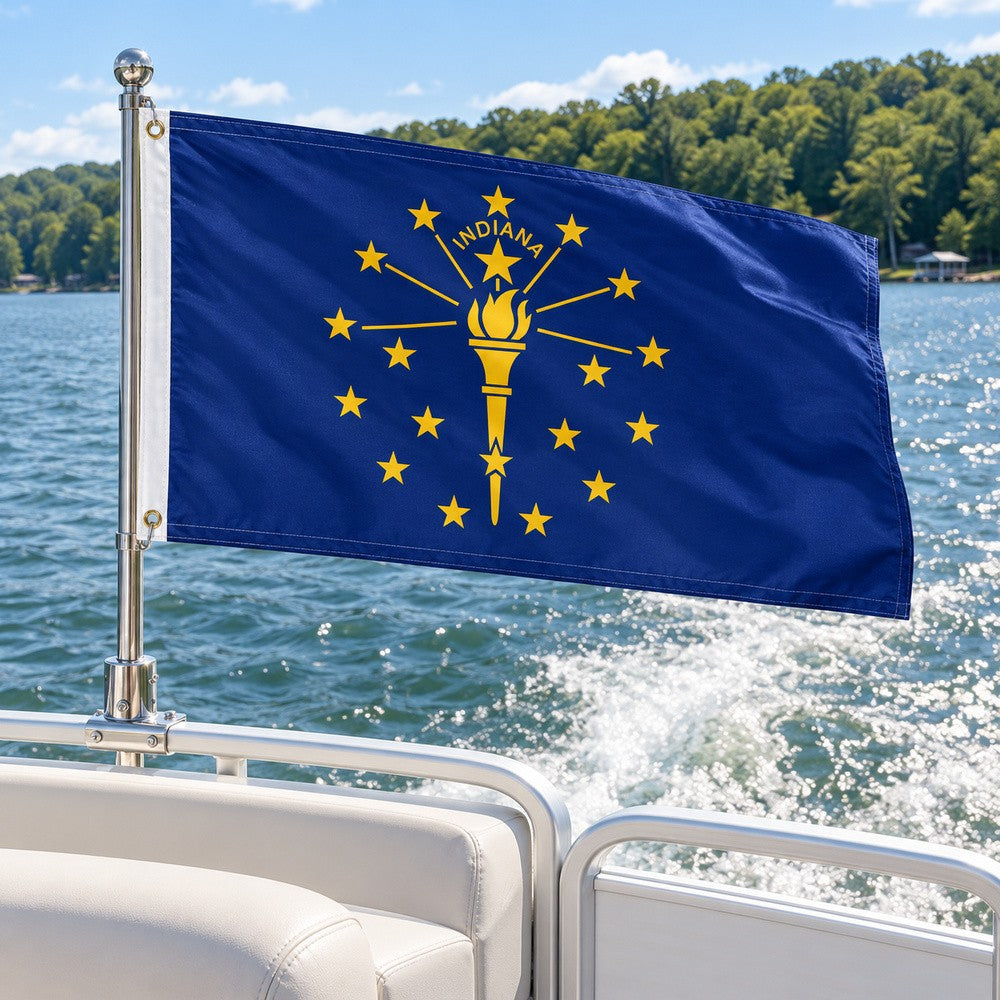Indiana State Flag 3x5 displayed outdoors