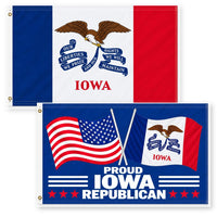 Iowa State Flag and Proud Iowa Republican Flag 3x5 2-Pack