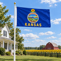 Kansas State Flag 3x5 displayed outdoors