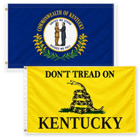 Kentucky State Flag and Don't Tread on Kentucky Flag 3x5 2-Pack