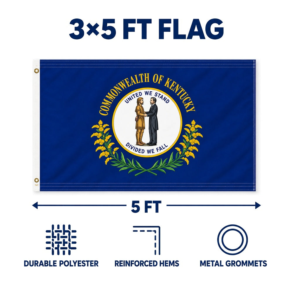 Kentucky State Flag 3x5 features and size details