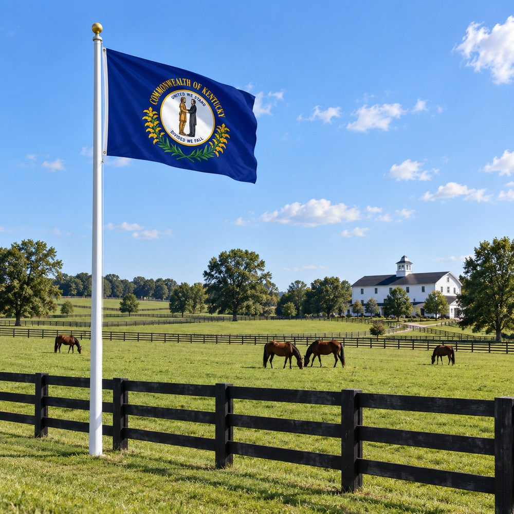 Kentucky State Flag 3x5 displayed outdoors