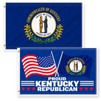 Kentucky State Flag and Proud Kentucky Republican Flag 3x5 2-Pack