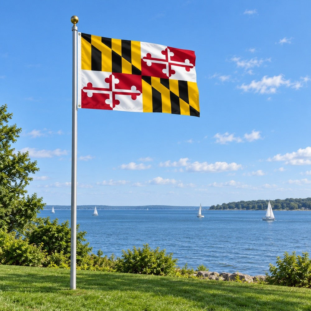 Maryland State Flag 3x5 displayed outdoors