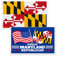 Maryland State Flag and Proud Maryland Republican Flag 3x5 2-Pack