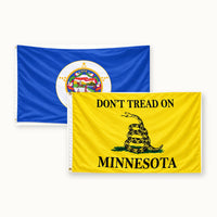 Minnesota State Flag and Don't Tread on Minnesota Flag 3x5 2-Pack