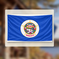 Minnesota State Flag 3x5 displayed outdoors