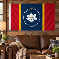 Mississippi State Flag 3x5 displayed outdoors