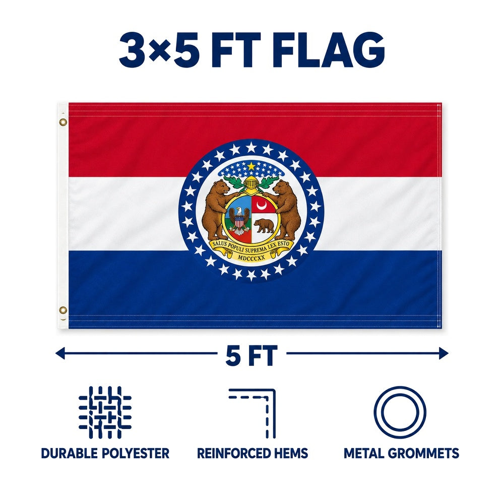 Missouri State Flag 3x5 features and size details