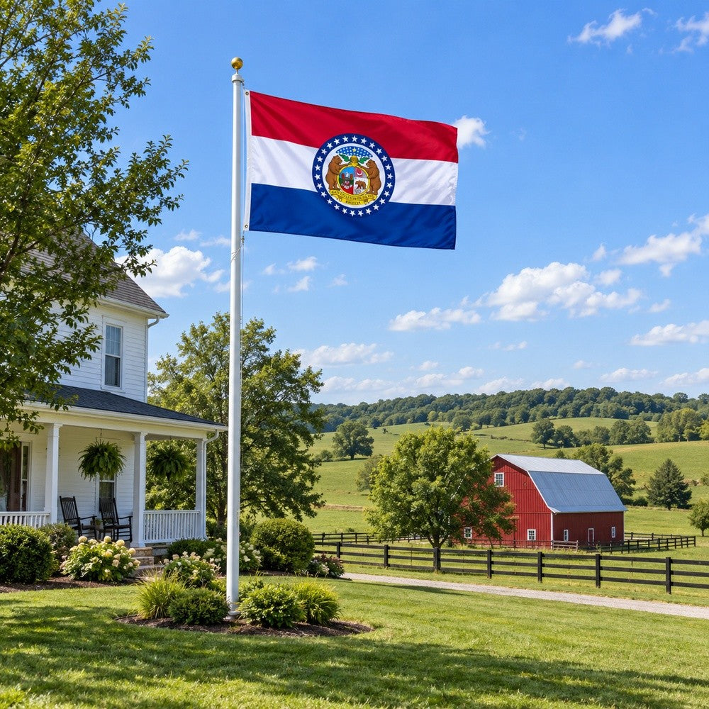 Missouri State Flag 3x5 displayed outdoors