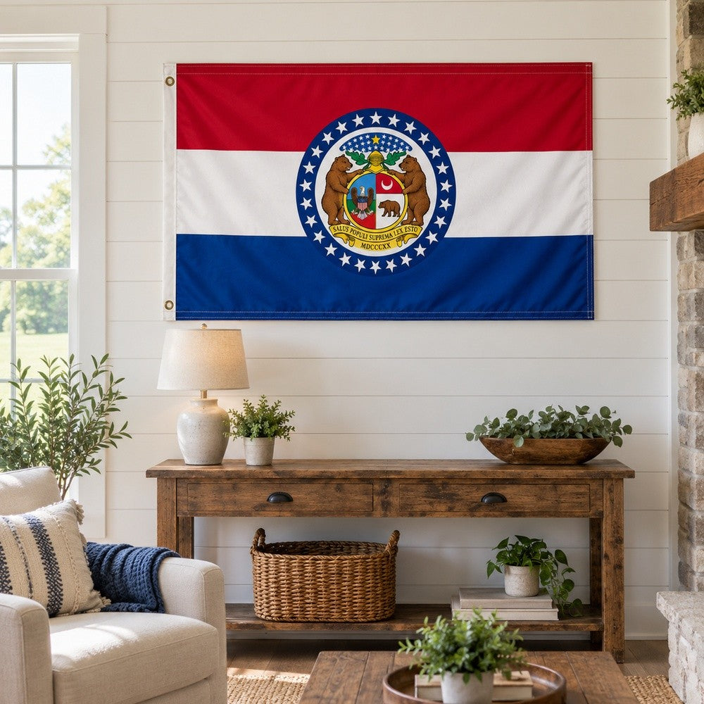 Missouri State Flag 3x5 displayed outdoors