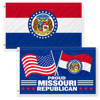 Missouri State Flag and Proud Missouri Republican Flag 3x5 2-Pack