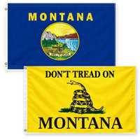 Montana State Flag and Don't Tread on Montana Flag 3x5 2-Pack