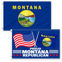 Montana State Flag and Proud Montana Republican Flag 3x5 2-Pack
