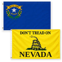 Nevada State Flag and Don't Tread on Nevada Flag 3x5 2-Pack